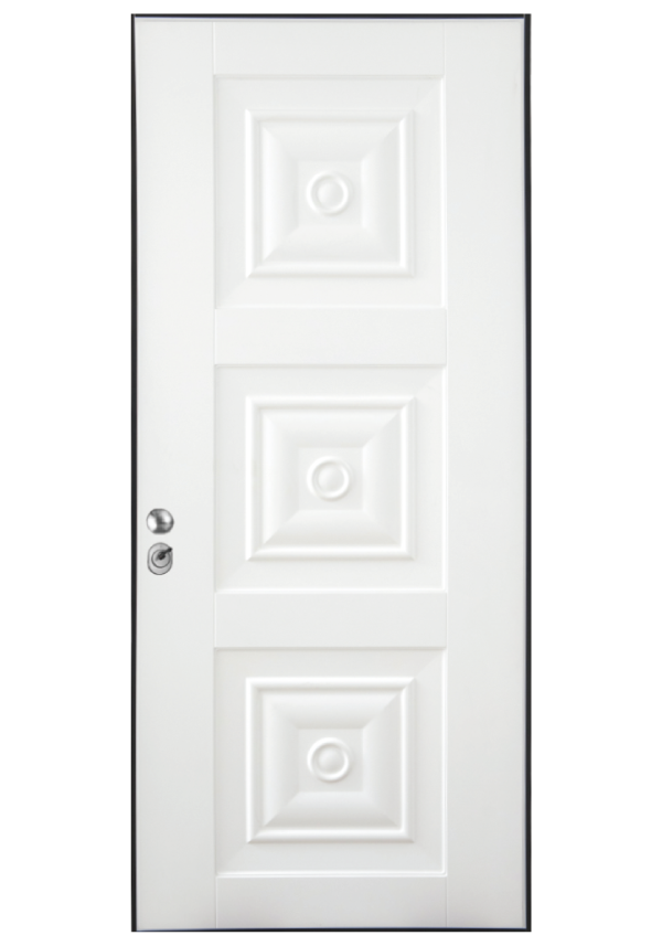 ex714 Θωρακισμένη Πόρτα Λάκα λευκή
